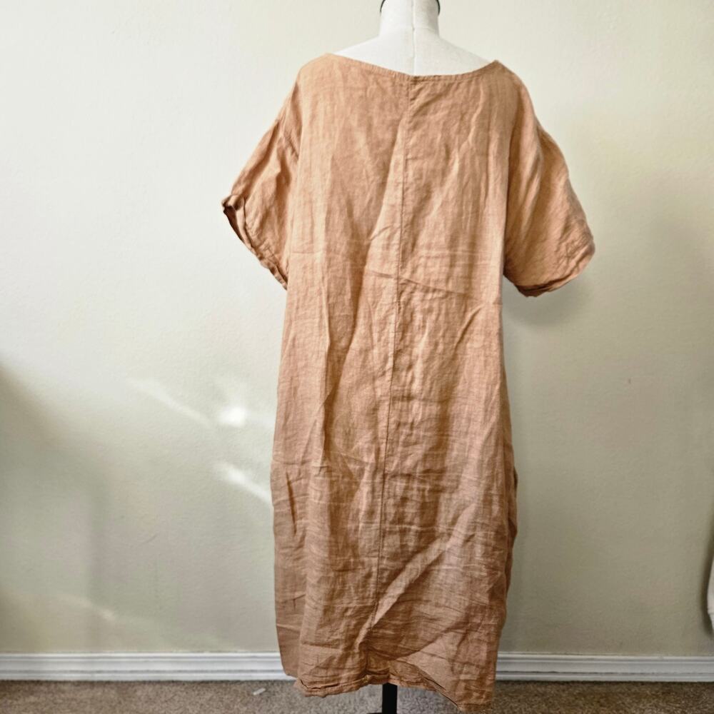 MILIO MILANO SLEEVE SIDE BUTTON DETAIL LINEN DRESS Small - Picture 6 of 11